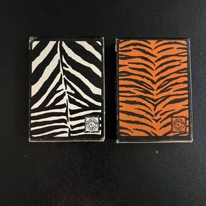 Zebra and Tiger Striped Save Our World Poker-Size Playing Card Decks New Sealed
